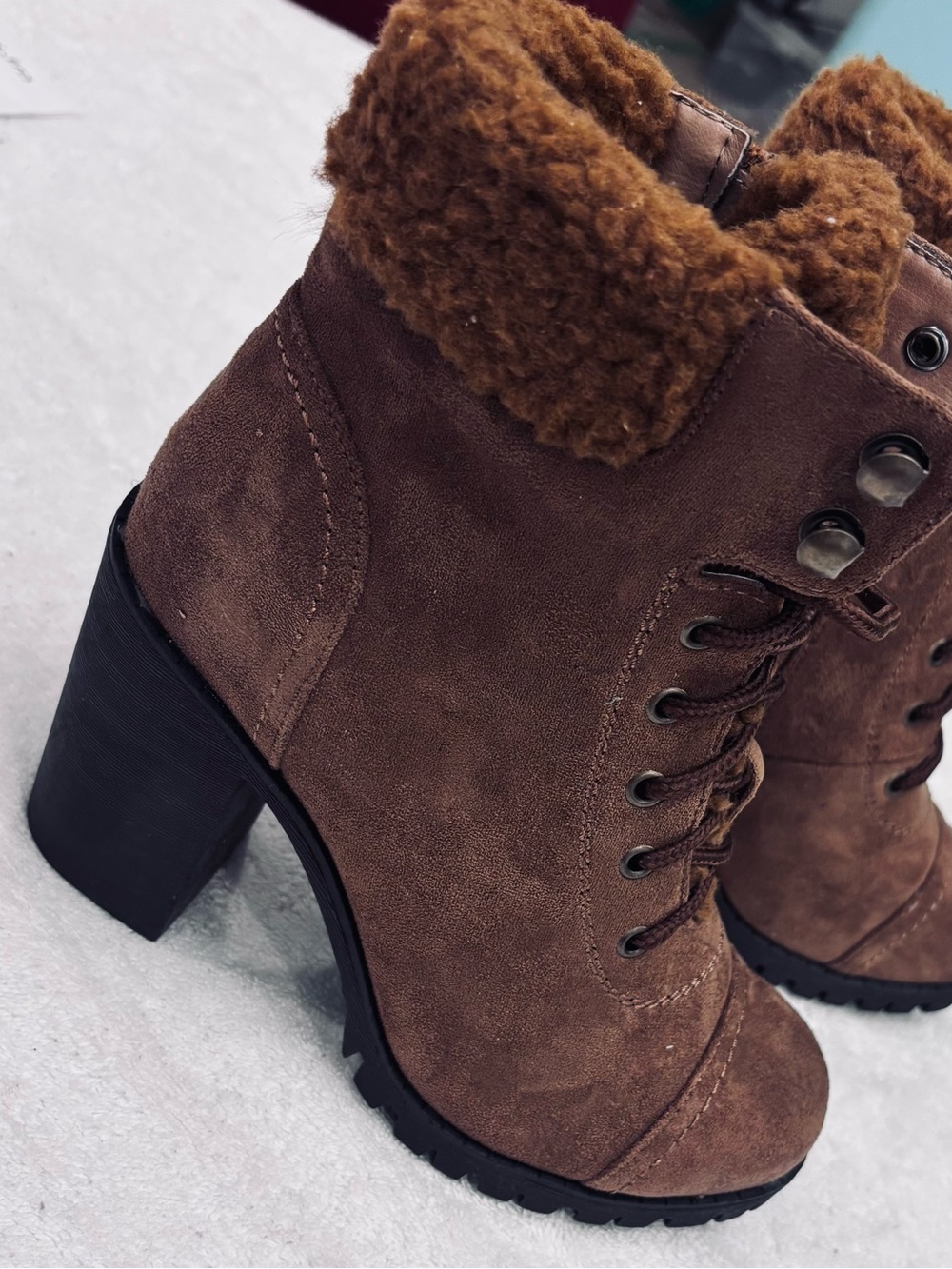 Brand New Suede Ankle Boots By Dream Pairs - Size 6 -  Heel Height 3.5” - box 19